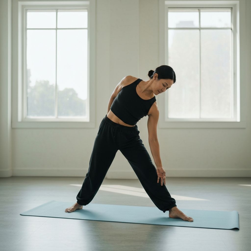 Person exploring gentle stretches