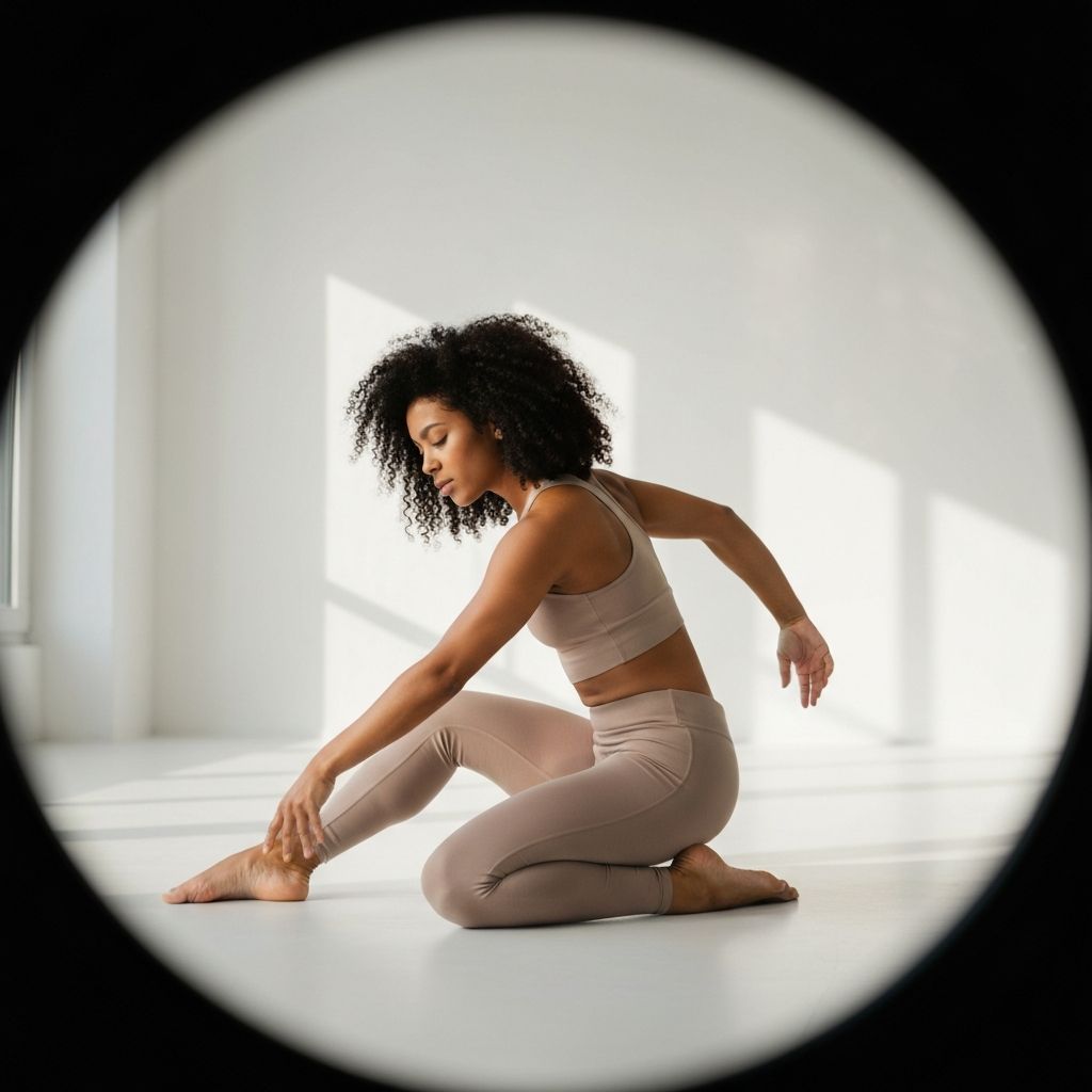 Person in mindful movement practice